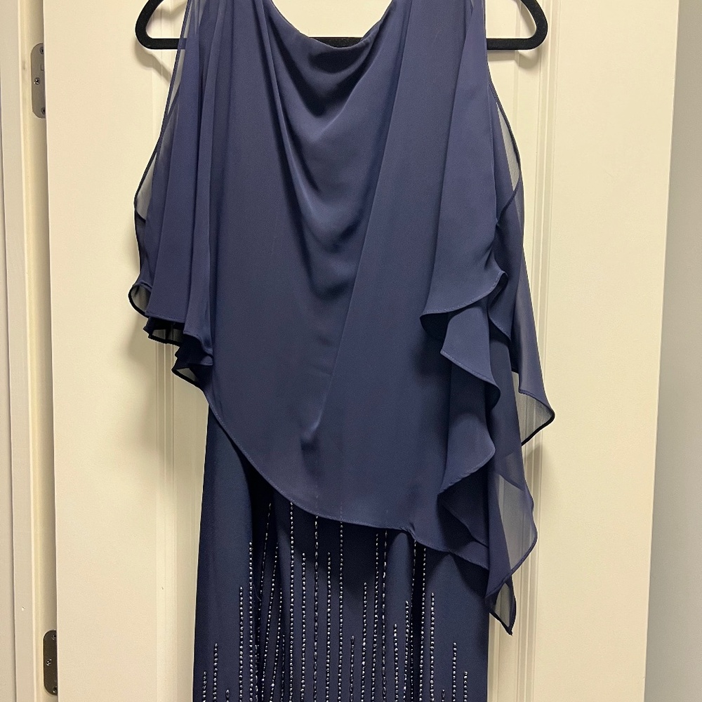Womens navy blue evening semi formal